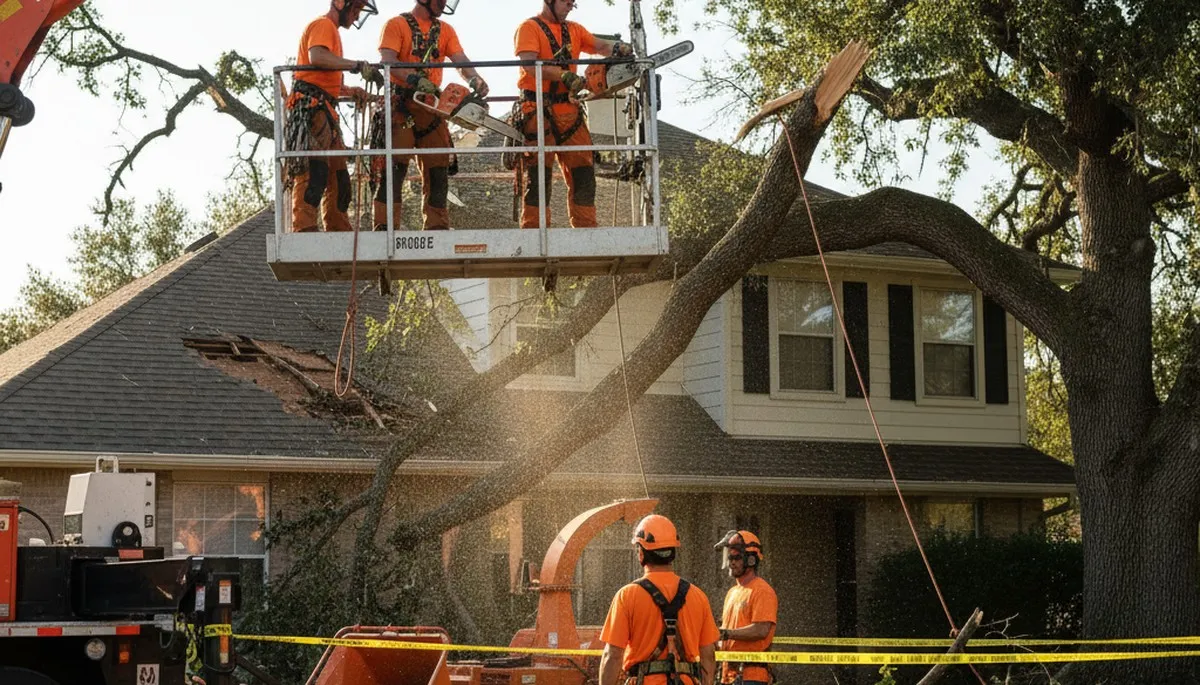 Ogden, UT tree service crew removing storm-damaged trees and hazardous limbs quickly