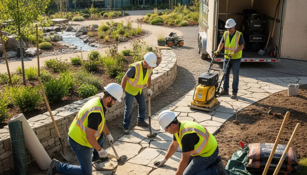 Ogden, UT tree service crew providing professional landscape design and tree care for local properties