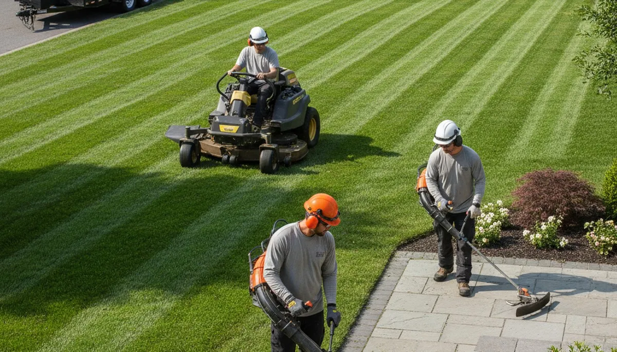 Ogden, UT tree service crew providing lawn care and arbor maintenance for local homes