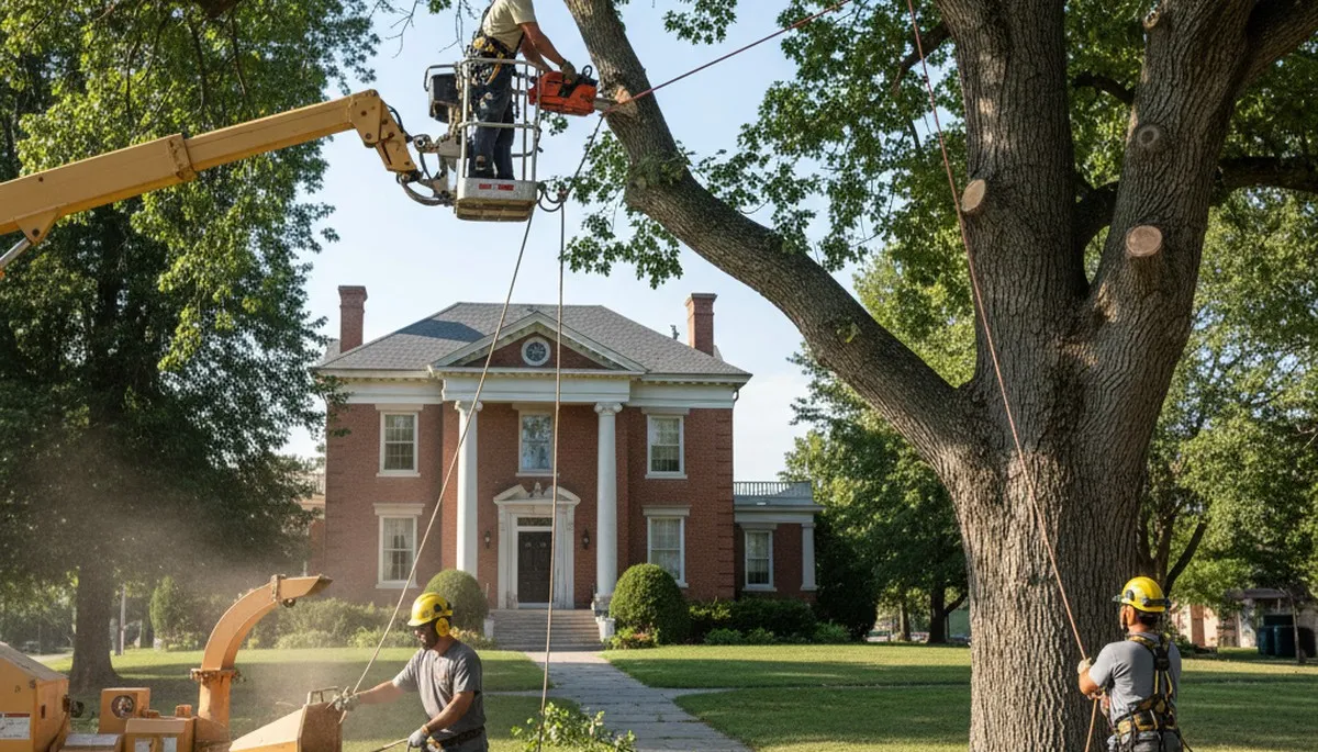 Tree service crew in Ogden, UT providing professional tree removal for a local property