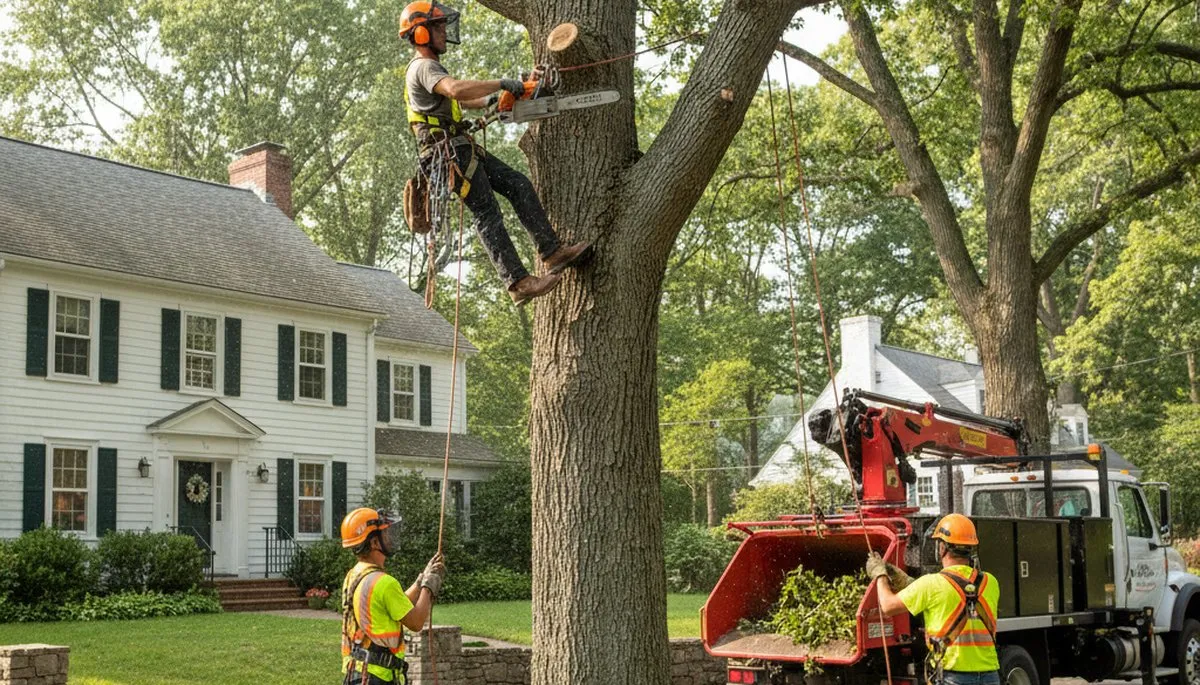 Tree service crew in Ogden, UT removing a tree for safe, professional property clearing