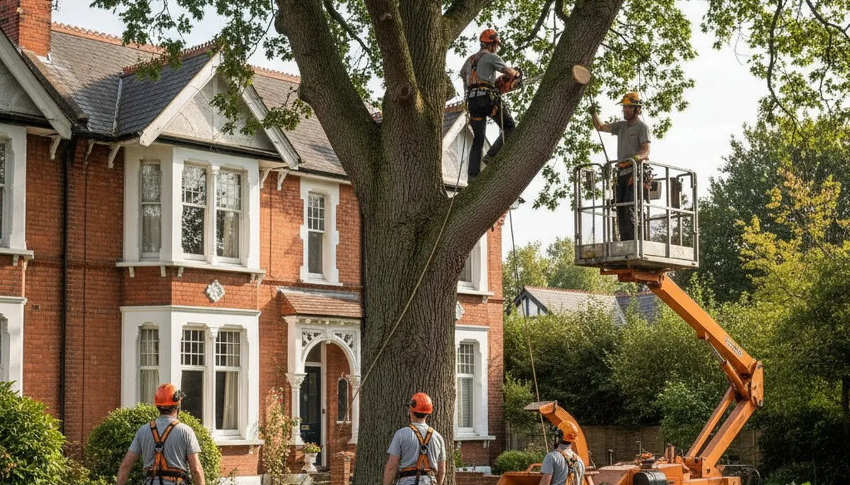 Ogden, UT tree removal crew with professional arborist equipment on a tree-service job site