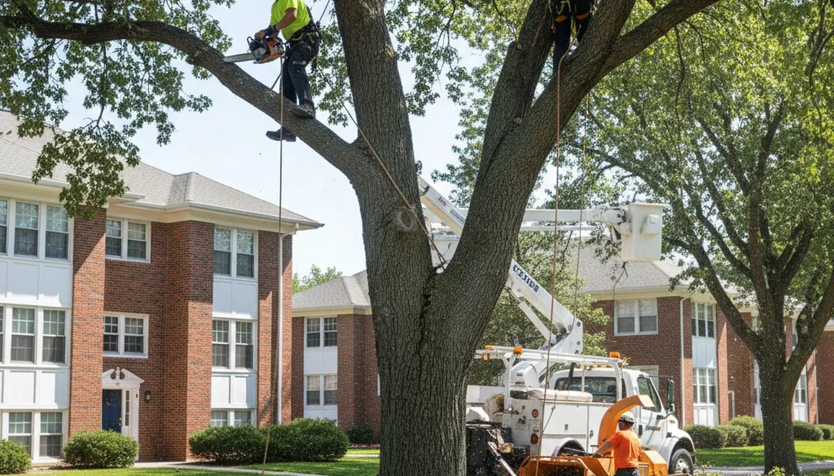 Tree service crew in Ogden, UT removing a tree for safe property maintenance