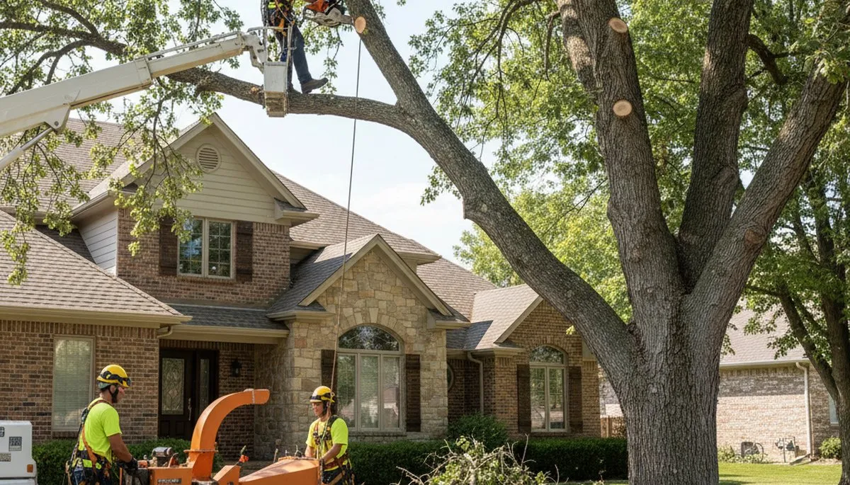 Tree service crew removing a tree in Ogden, UT for safe, professional residential tree removal